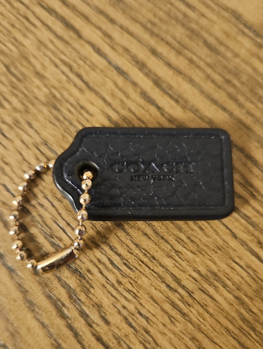 Coach Navy Blue Leather Tag